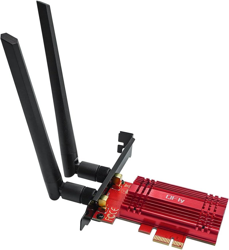 QFly WiFi Card 6E 5400Mbps (6GHz&5Ghz&2.4GHz) PCIe WiFi 6E Card, Bluetooth 5.3, AX210 Module Inside,PCI-E Wireless WiFi Network Adapter Card for Desktop PC Windows10/11 64bit - Image 1